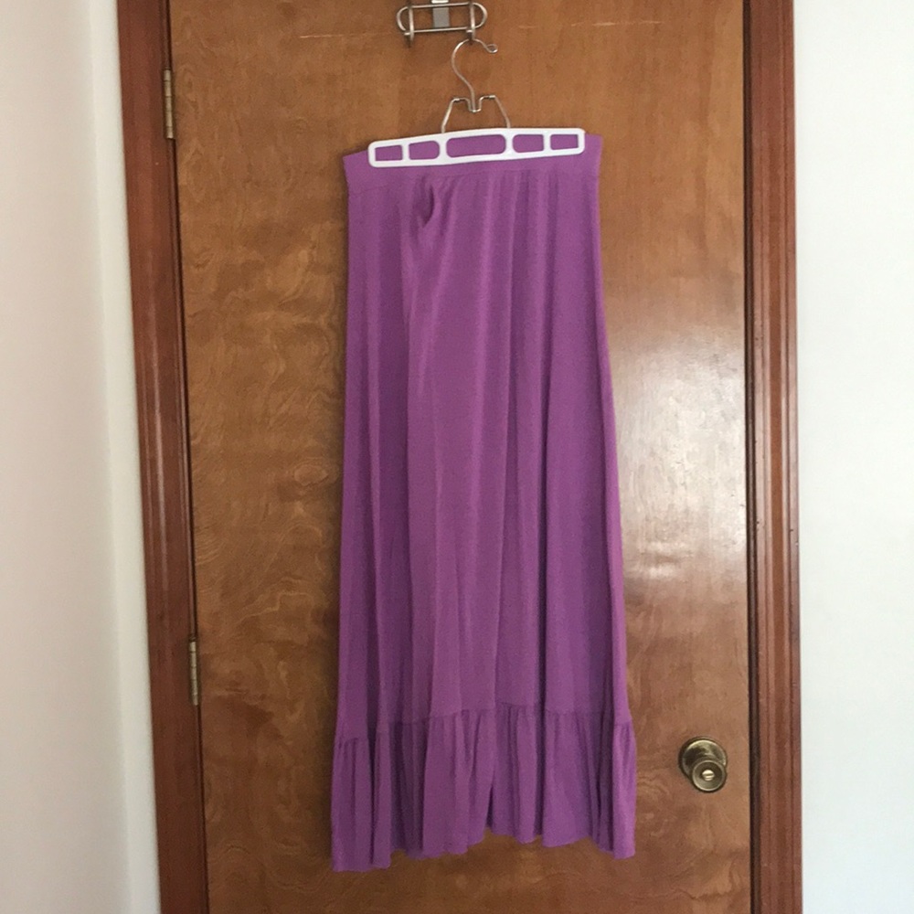 Plain purple maxi skirt.